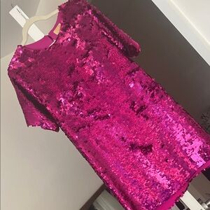 Pink Sequin Mini Dress